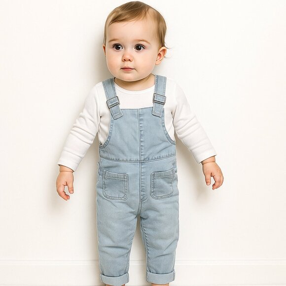 Old Navy Light Wash Denim Overalls 2T - Picture 1 of 6